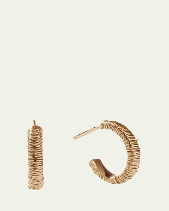 Filigree 18K Recycled Yellow Gold Small Hoop Earrings