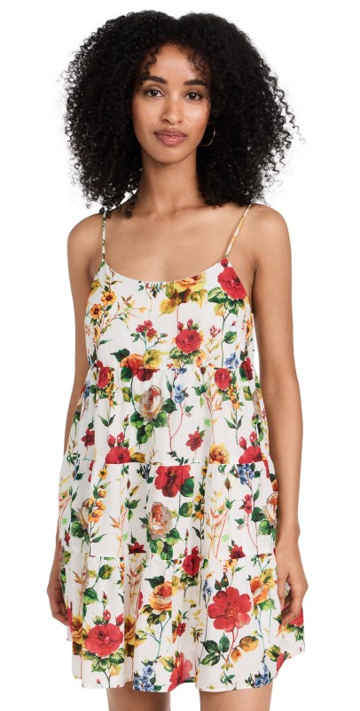 alice + olivia Valencia Mini Dress Dew Floral