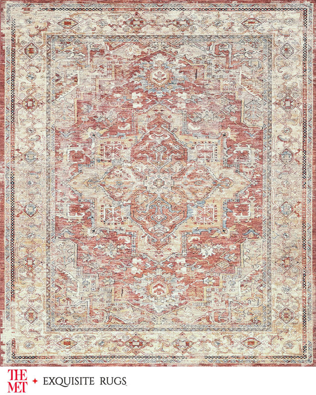 Antique Loom Beige, Blue & Rust Rug, 12' x 15'