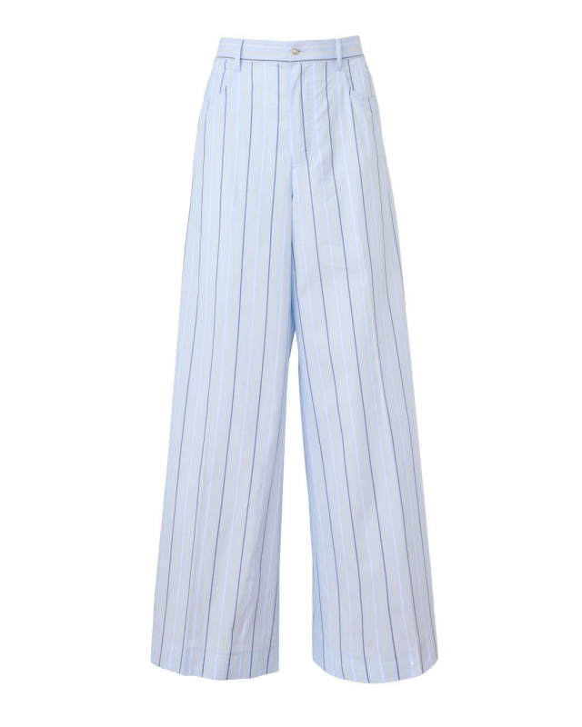Striped Cotton Poplin Trousers