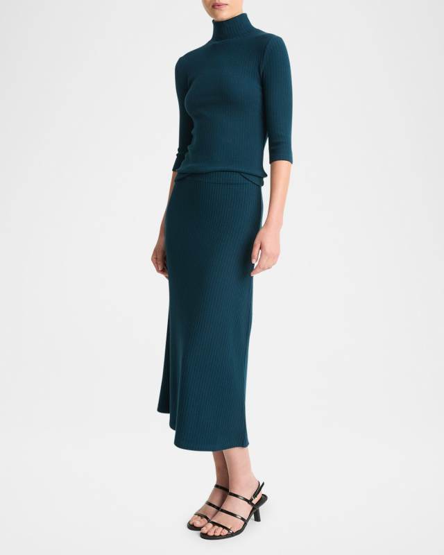 Ribbed Midi Skirt