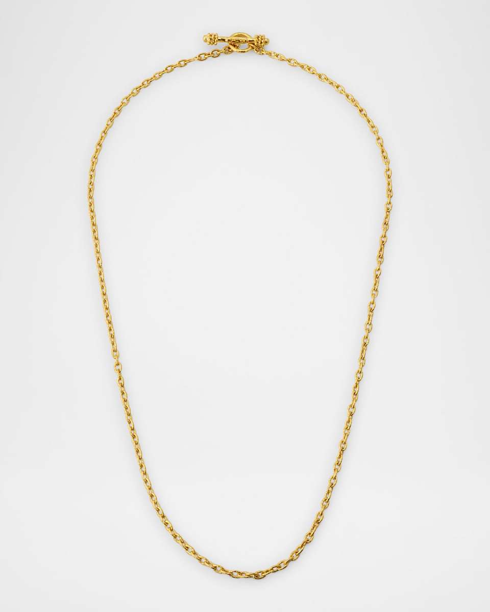 19K Yellow Gold Very Fine Chain Necklace, 21"L