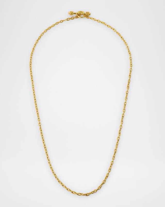 19K Yellow Gold Very Fine Chain Necklace, 21"L
