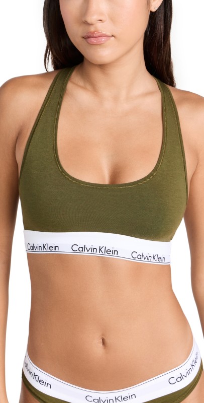 Calvin Klein Underwear Modern Cotton Bralette Dark Olive