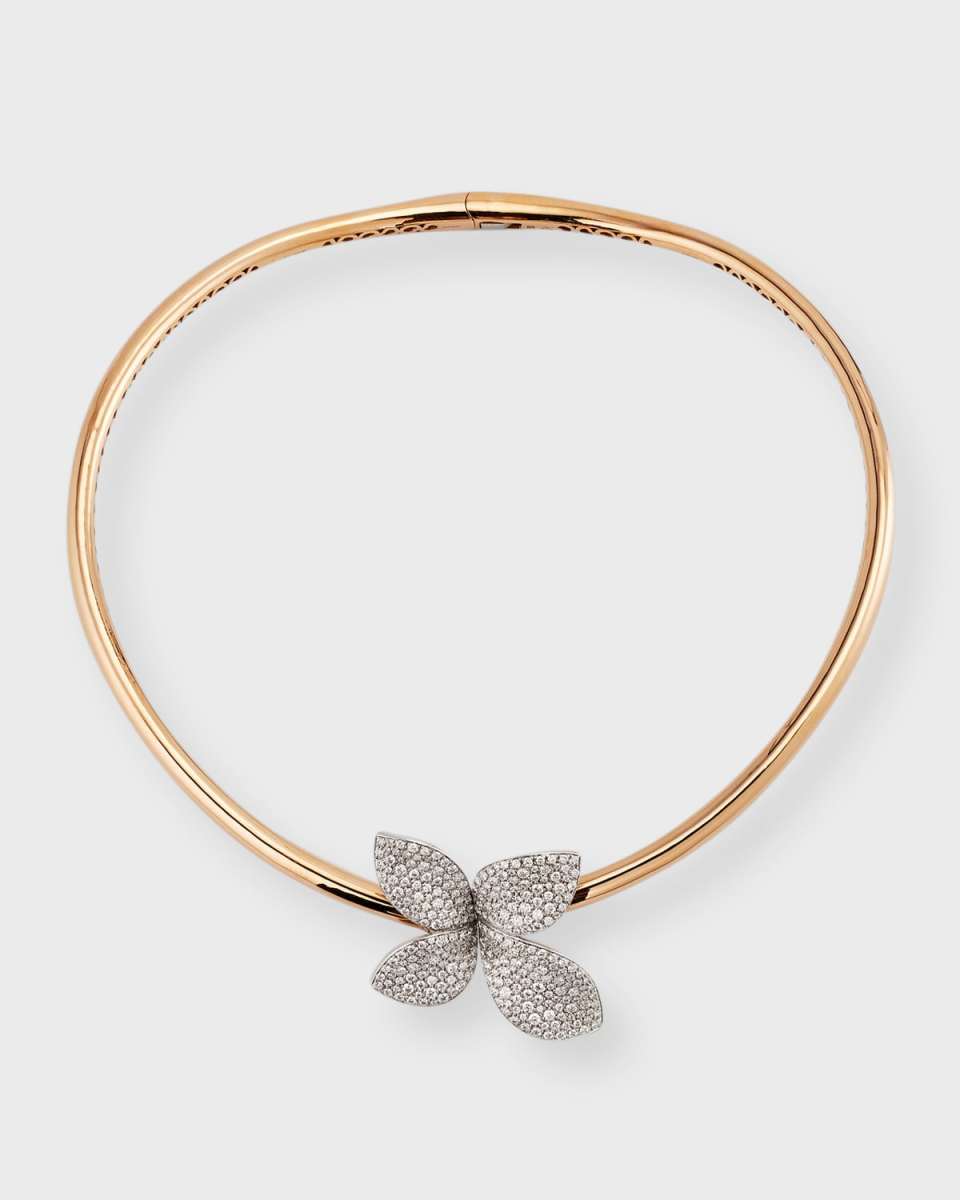 Giardini Segreti 18K White Gold and Red Gold Diamond Necklace