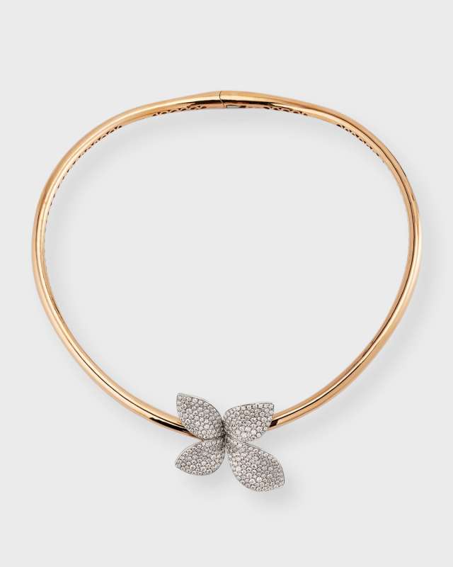 Giardini Segreti 18K White Gold and Red Gold Diamond Necklace