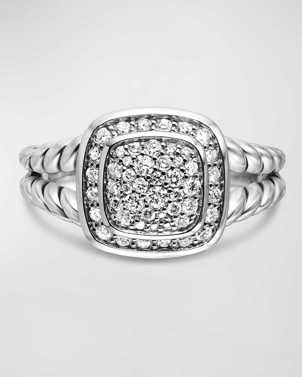 Petite Albion Ring with Diamonds in Silver, 7mm