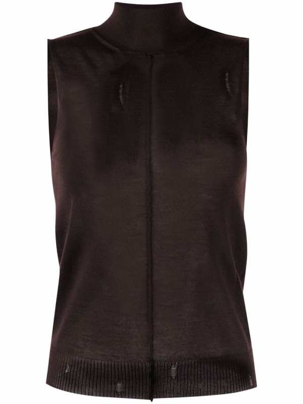 high neck cashmere vest