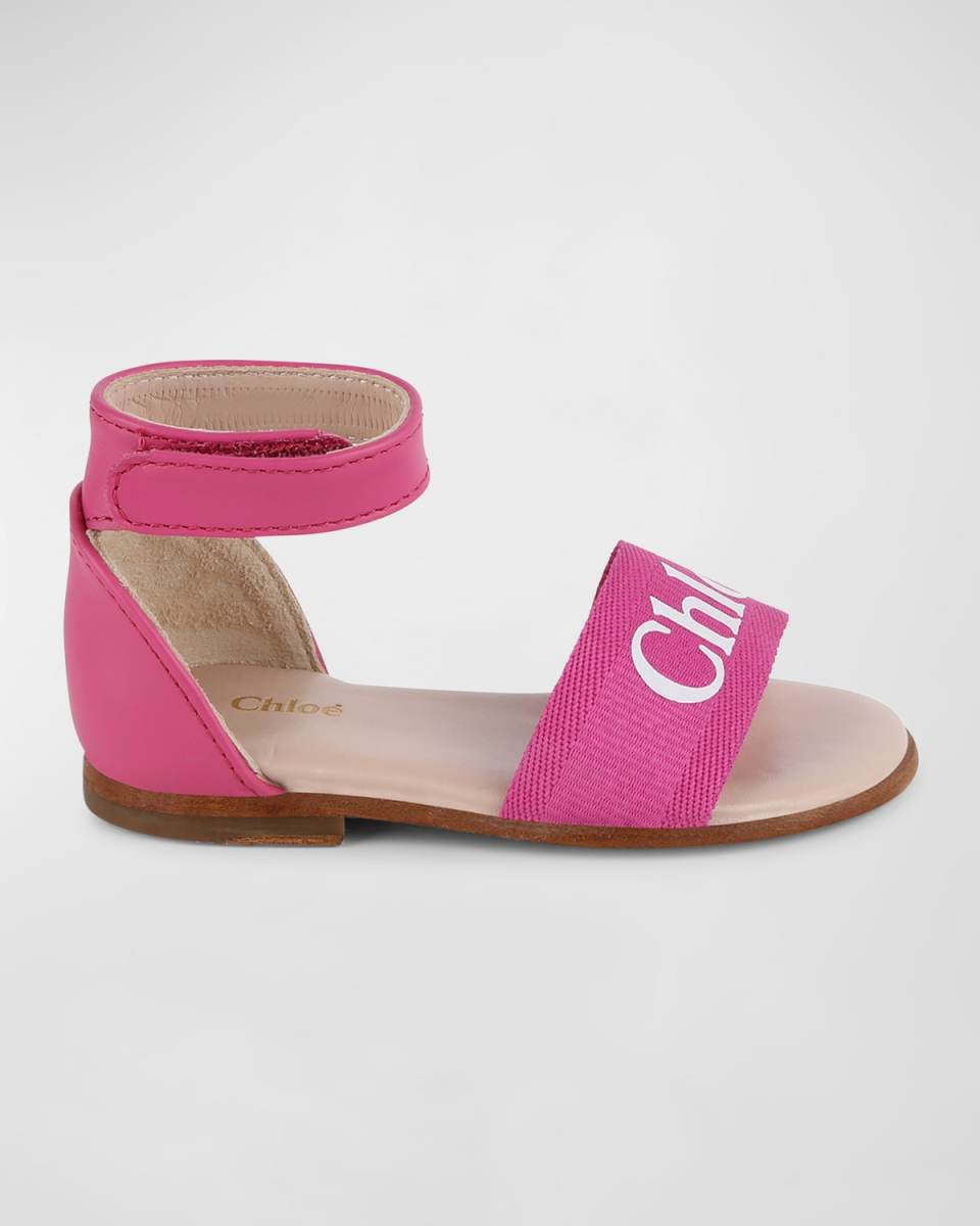 Girl's Logo Ankle-Strap Sandals, Baby