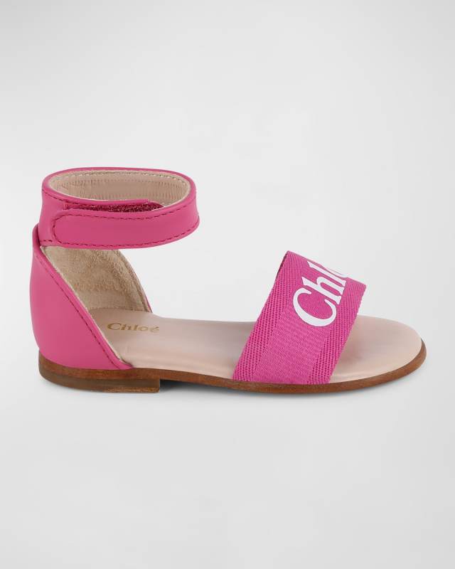Girl's Logo Ankle-Strap Sandals, Baby