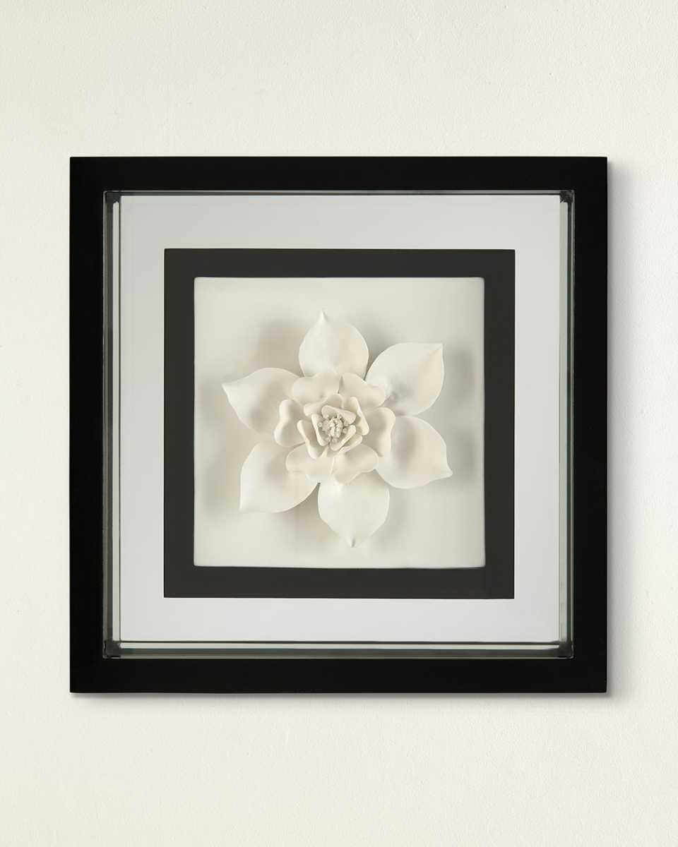 "Black & White Porcelain Flower IV" Wall Art