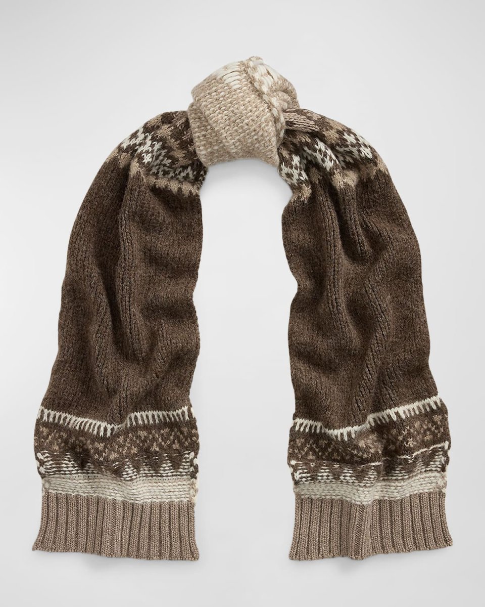 Jacquard-Knit Cashmere-Blend Scarf