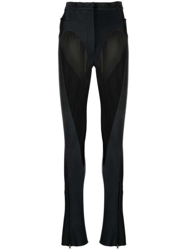 sheer-panel flared trousers