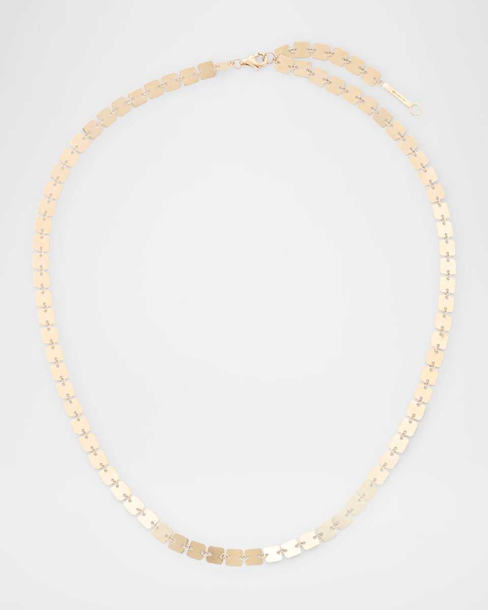 14K Yellow Gold Laser Square Chain Necklace, 18"L