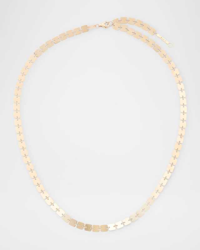 14K Yellow Gold Laser Square Chain Necklace, 18"L
