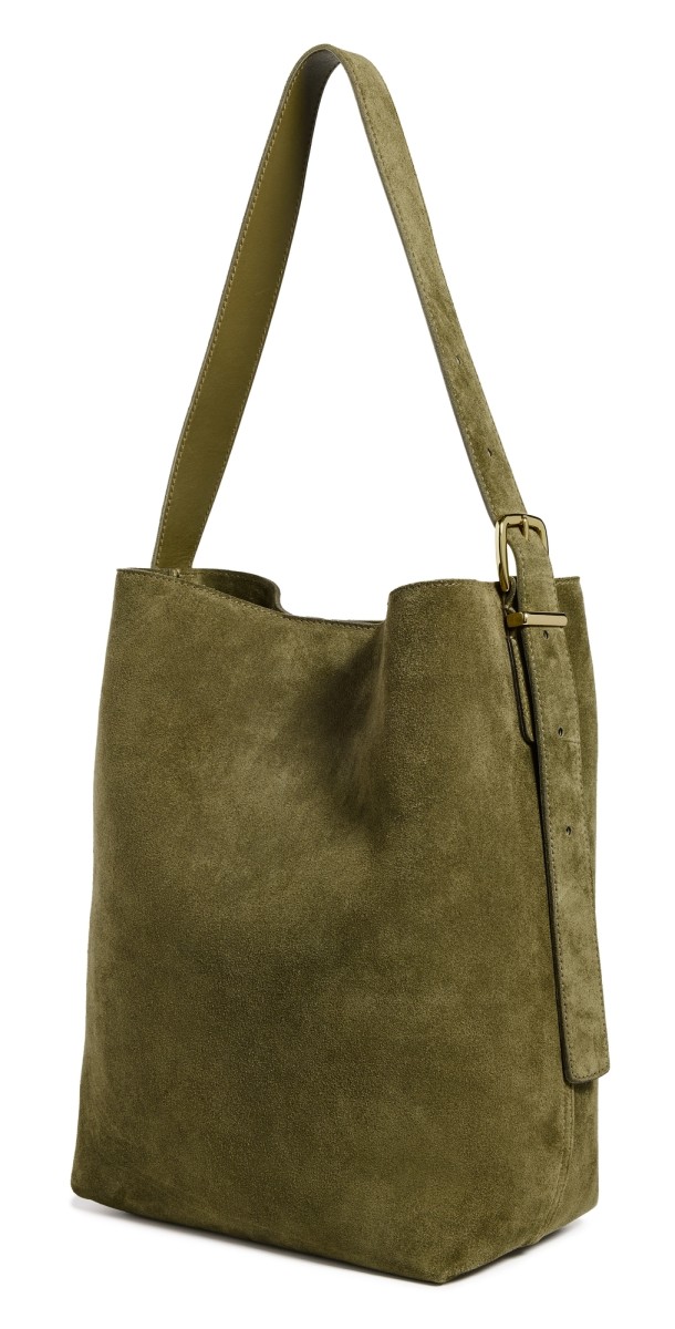 Madewell Suede Essentials Bucket Tote Dark Carob