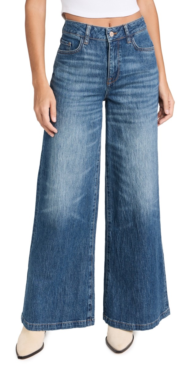 Triarchy Ms. Fonda High Rise Wide Leg Jeans Medium Indigo