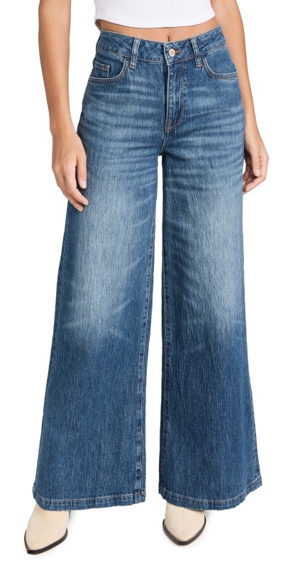 Triarchy Ms. Fonda High Rise Wide Leg Jeans Medium Indigo