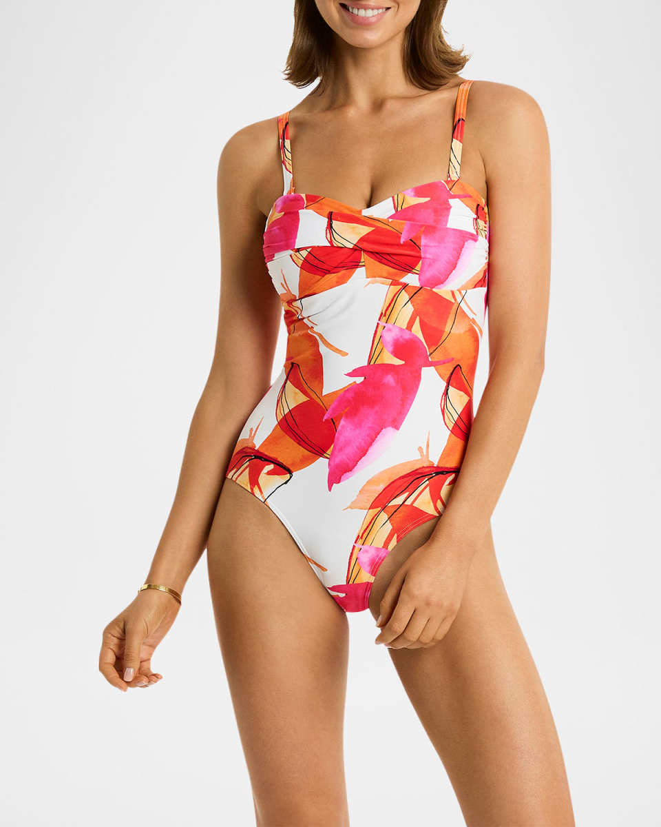Flame Twist Bandeau One-Piece Swimsuit