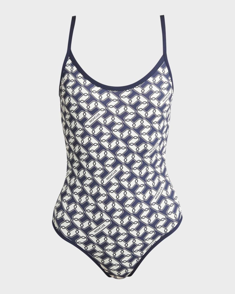 Chainlink Printed One-Piece Swimsuit