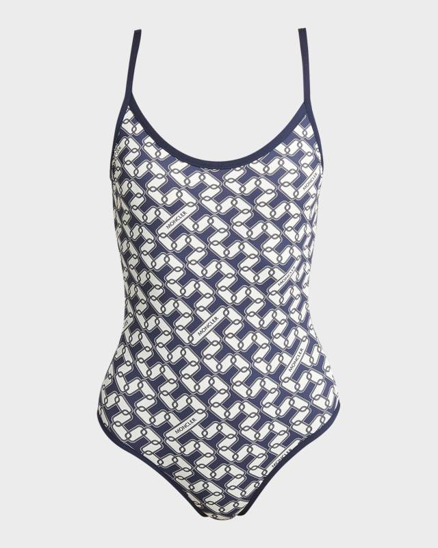 Chainlink Printed One-Piece Swimsuit