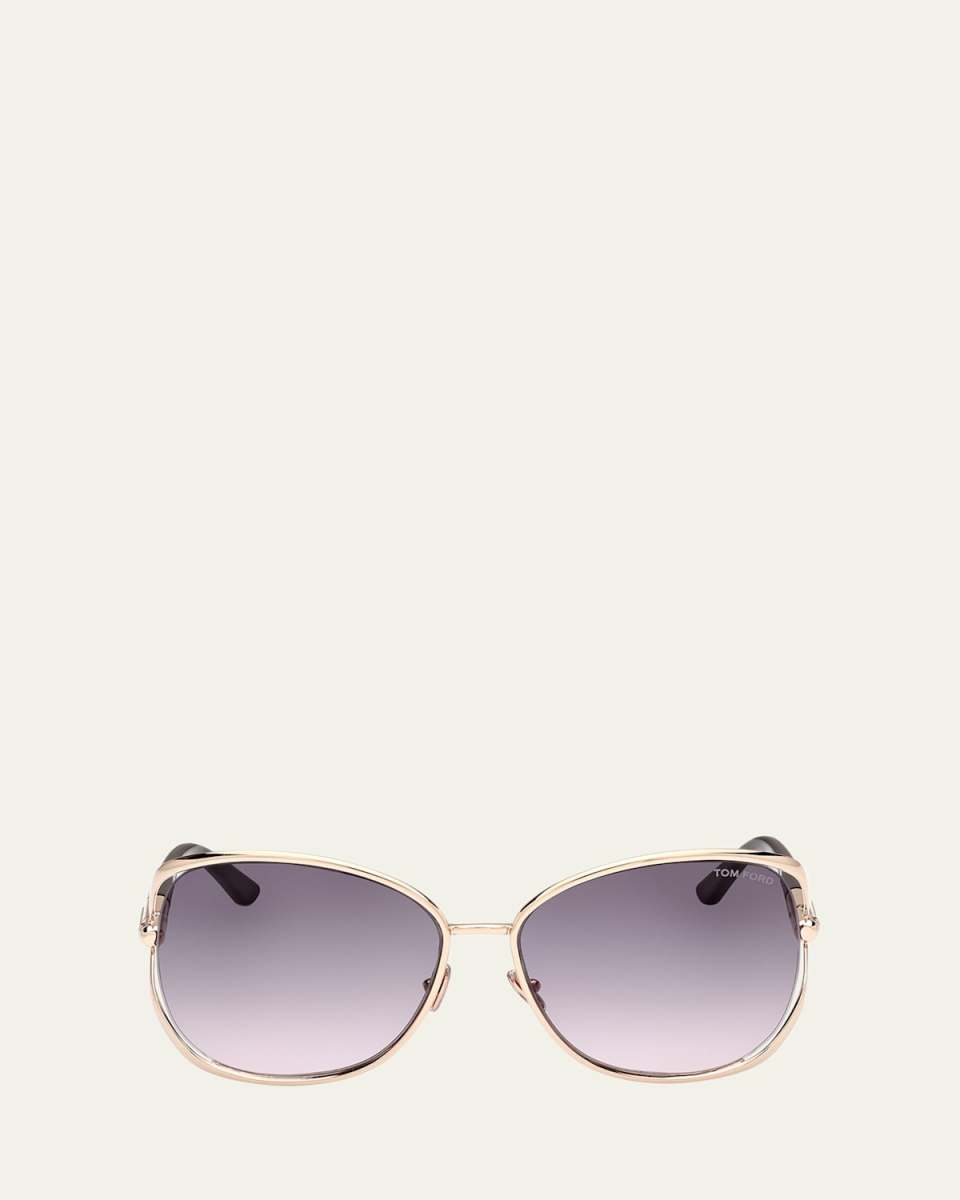 Cut-Out Metal & Acetate Butterfly Sunglasses