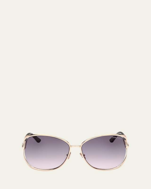 Cut-Out Metal & Acetate Butterfly Sunglasses