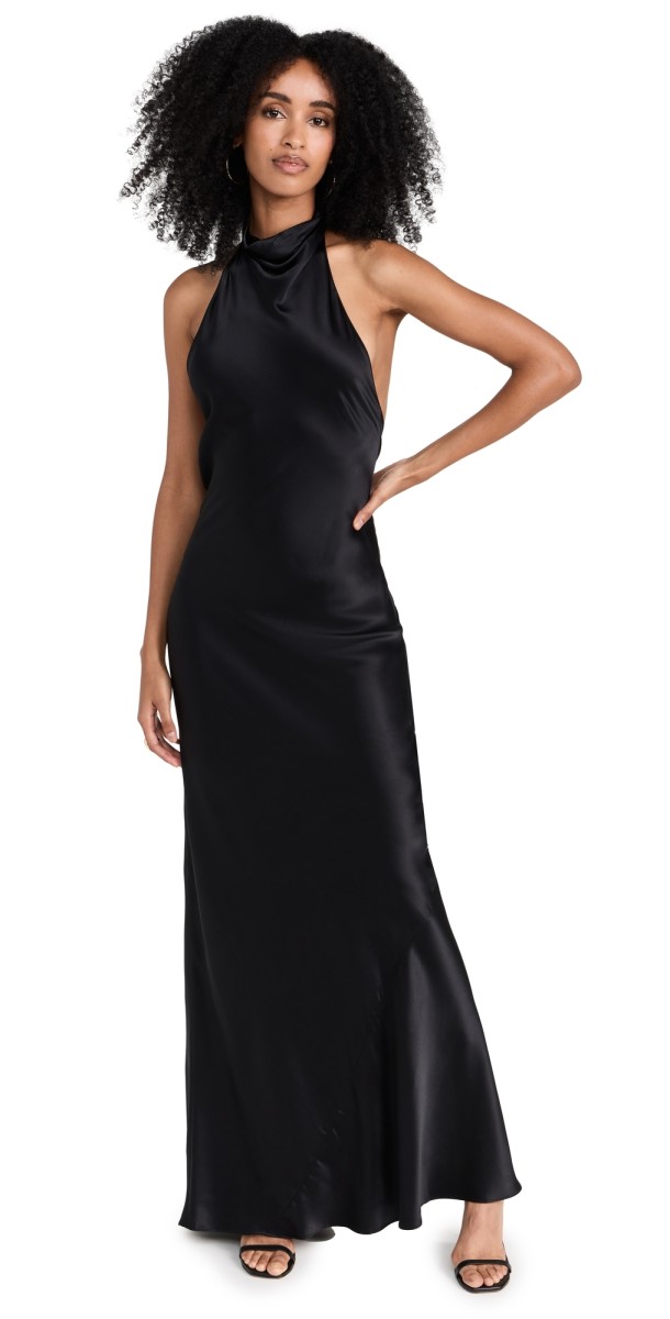 Amanda Uprichard Rainier Silk Gown Black