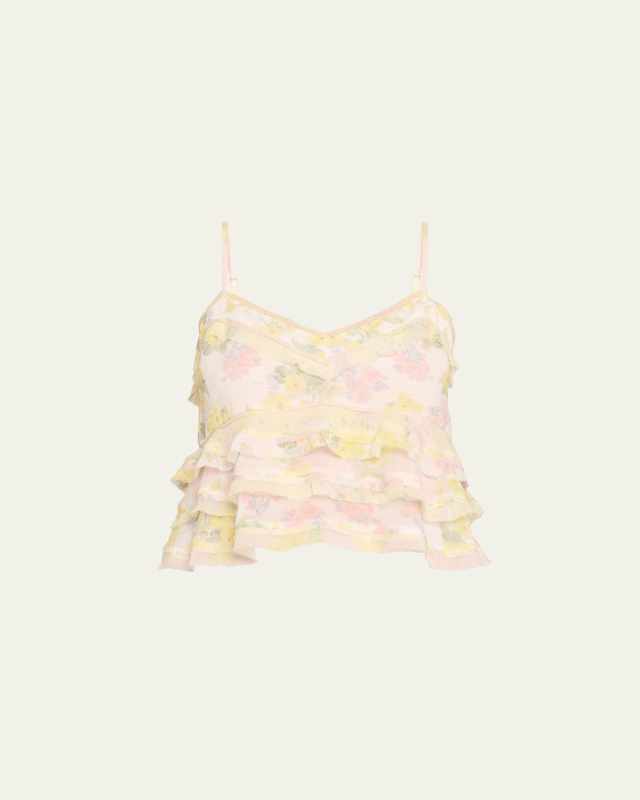 Napoli Chiffon Mixed-Print Cami Top