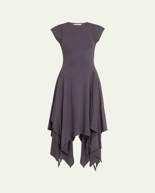 Poplin Handkerchief Midi Dress