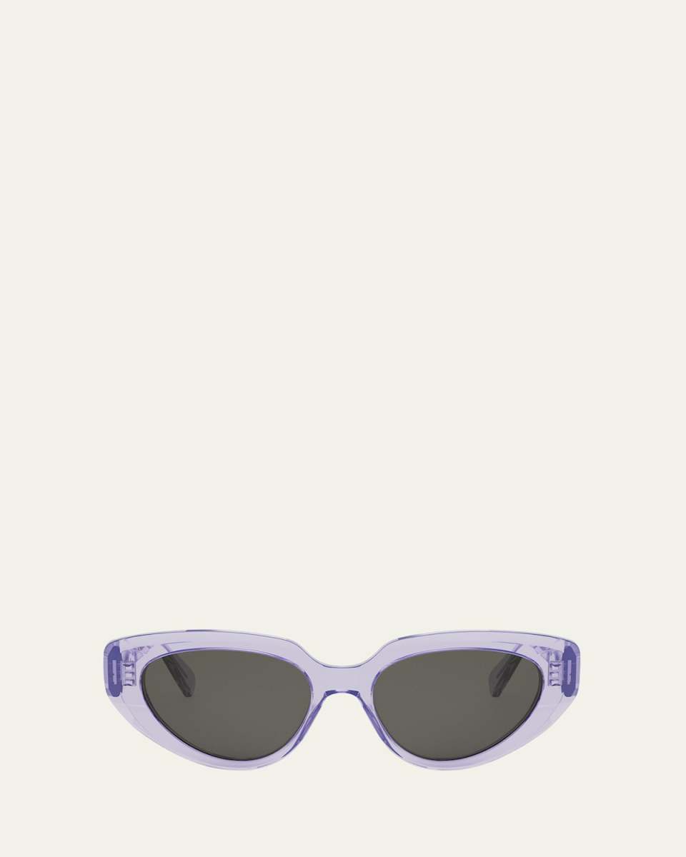 Bold 3 Dots Purple Acetate Cat-Eye Sunglasses