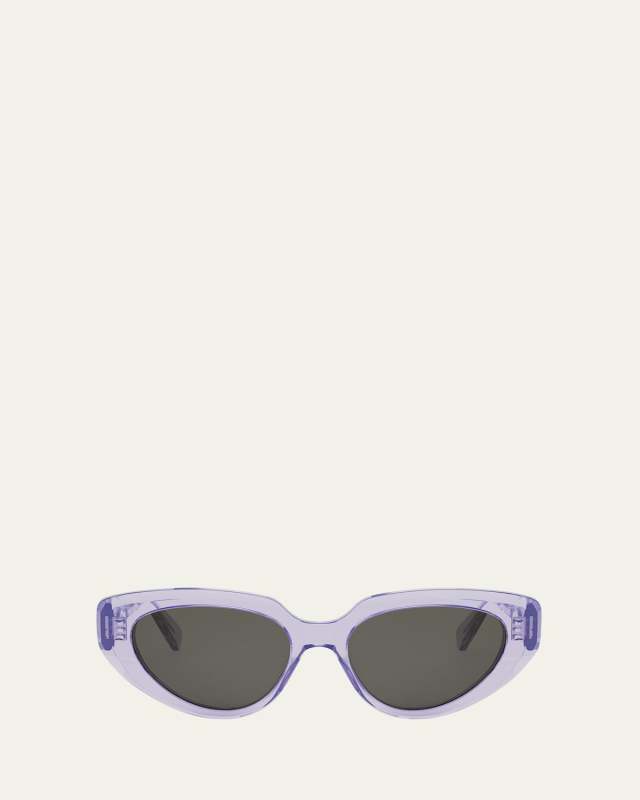 Bold 3 Dots Purple Acetate Cat-Eye Sunglasses