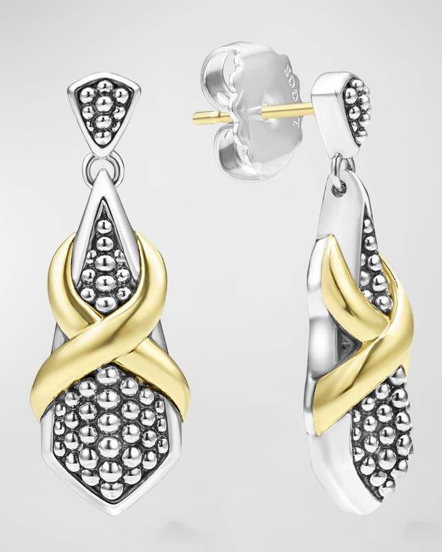 Embrace Two Tone X Drop Earrings