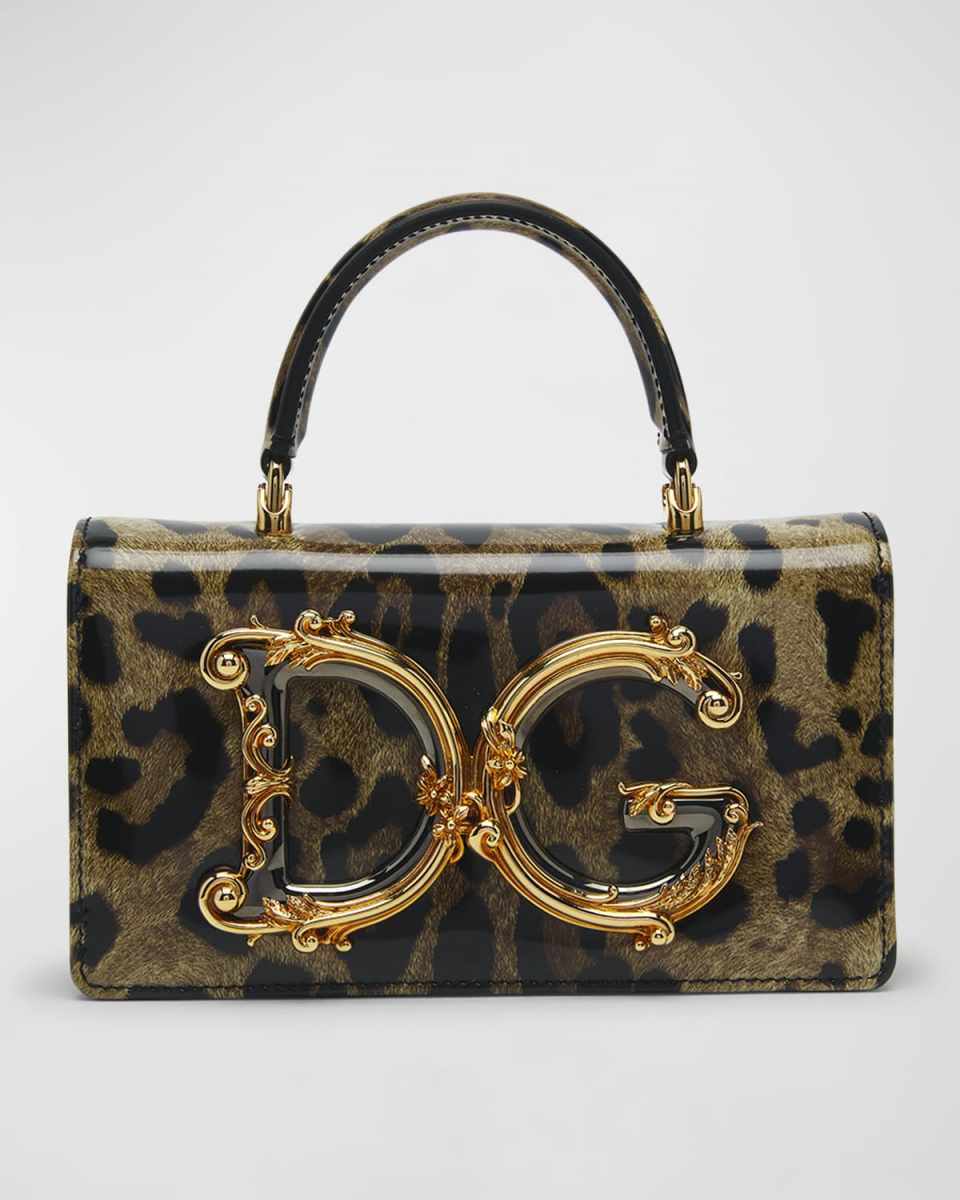 DG Girls Leopard Top-Handle Bag