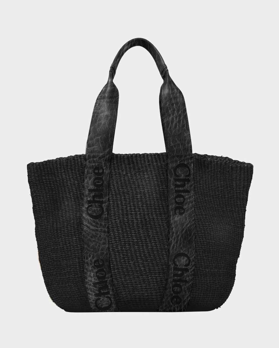 Woody Mifuko Basket Bag with Logo Webbing