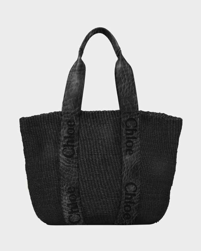 Woody Mifuko Basket Bag with Logo Webbing