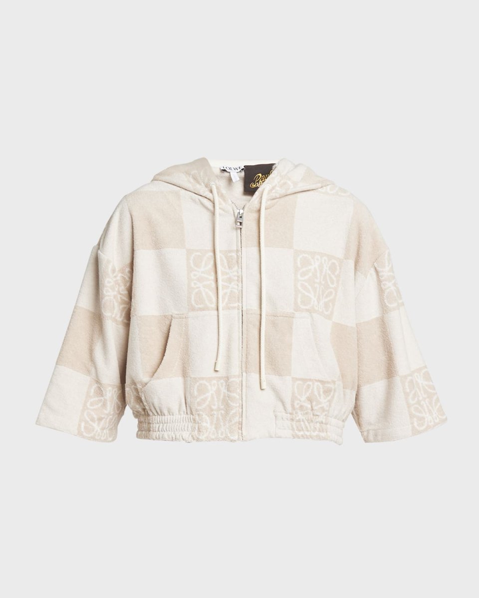 Anagram Checker Towelling Cropped Hoodie