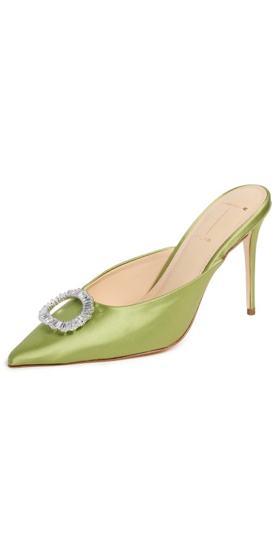 Black Suede Studio Rosie Pumps Dark Citron