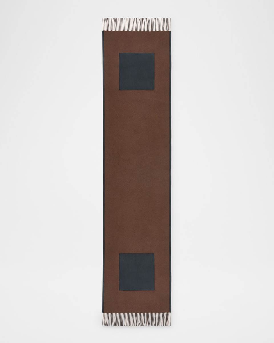 Leather-Trim Cashmere Shawl