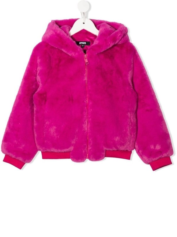 faux-fur hooded jacket