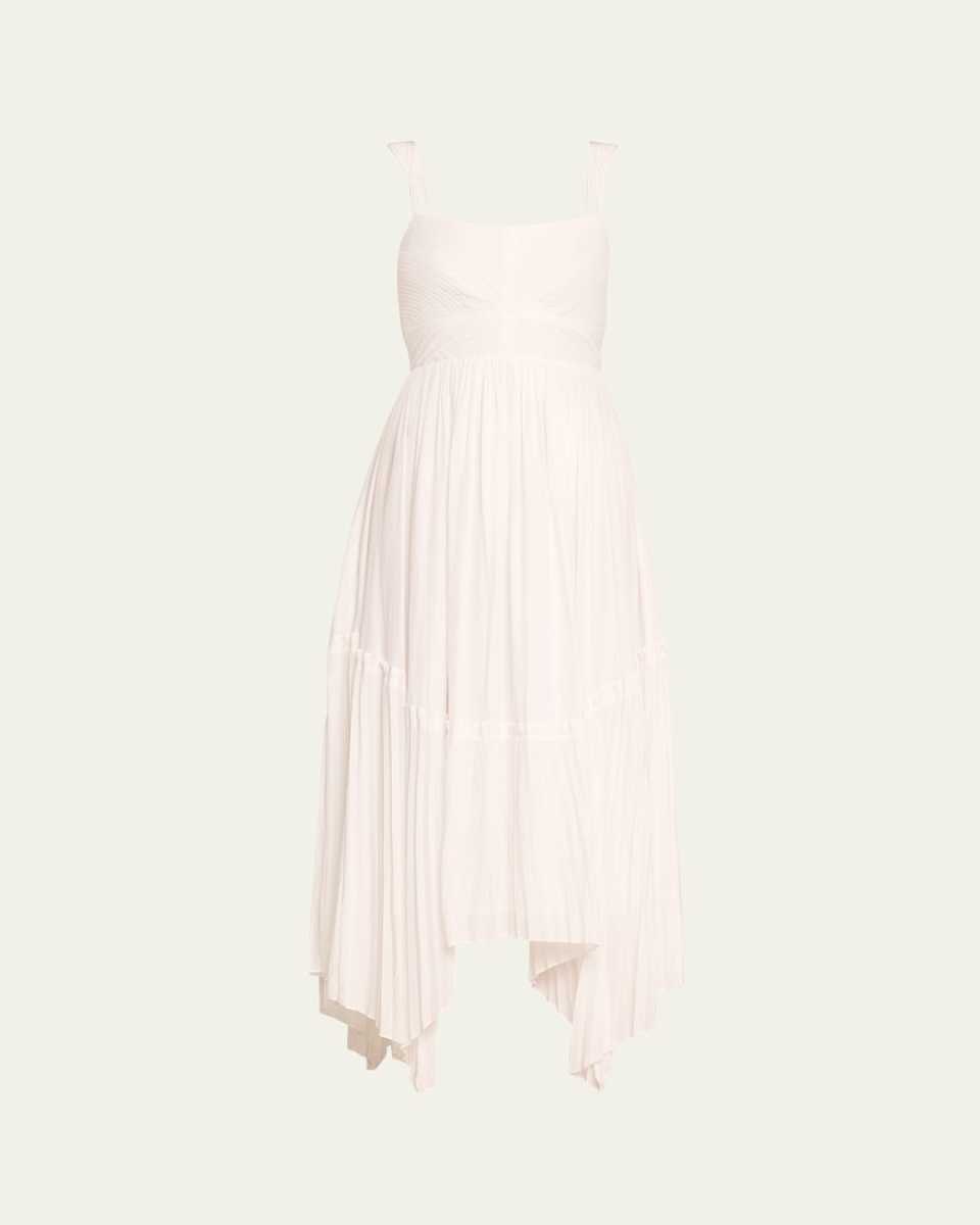 August Pleated Handkerchief Dress