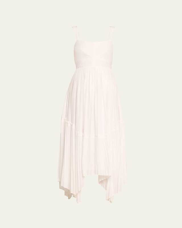 August Pleated Handkerchief Dress