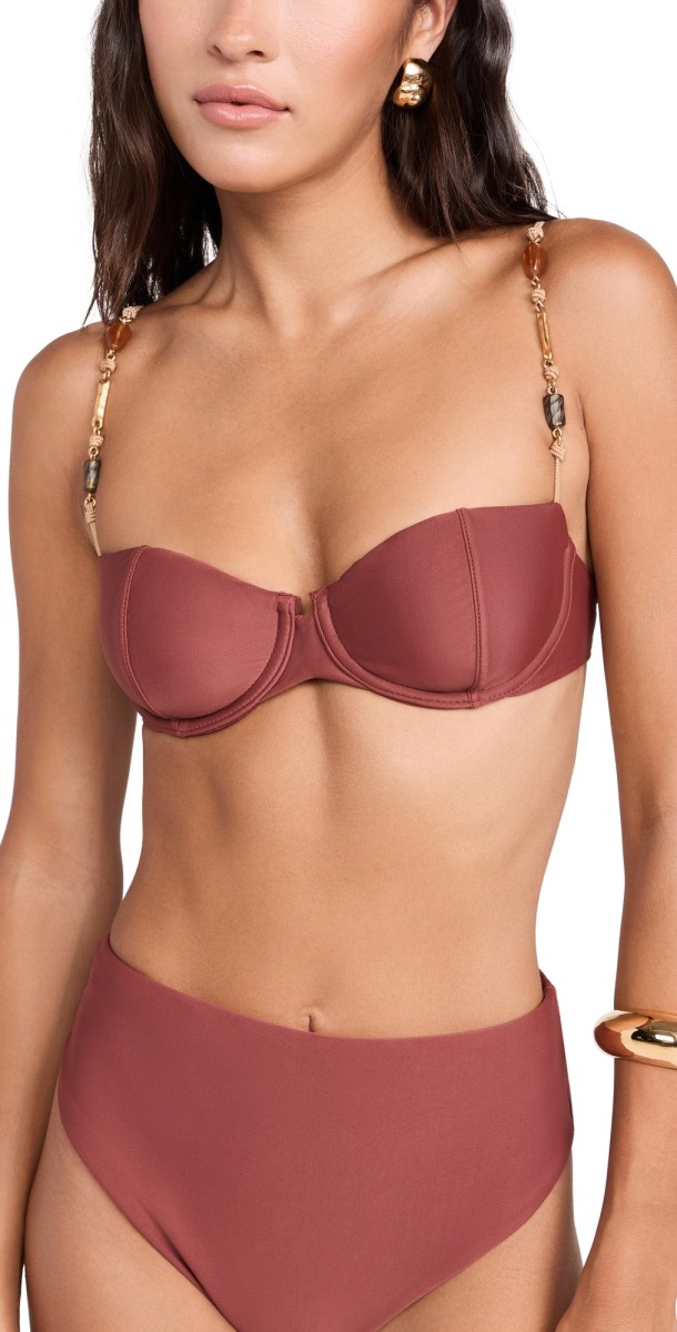 ViX Paula Hermanny Solid Basic Bra Top Brown