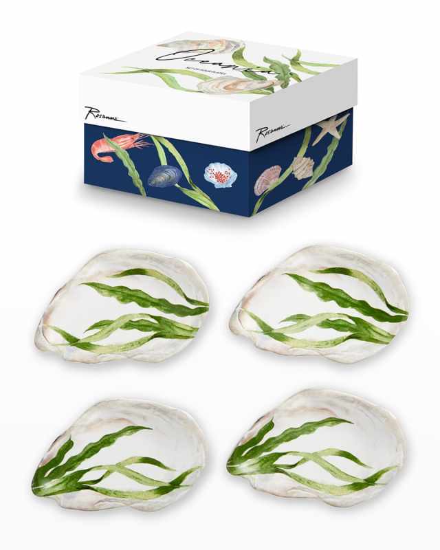 Oceania Oyster Plates, Set of 4