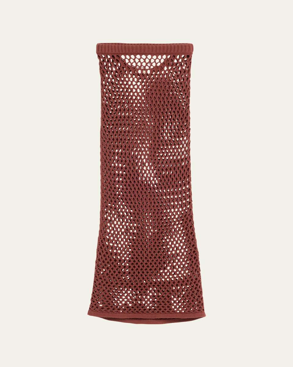 Bay Open Mesh Cutout Maxi Skirt