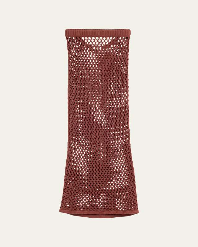 Bay Open Mesh Cutout Maxi Skirt
