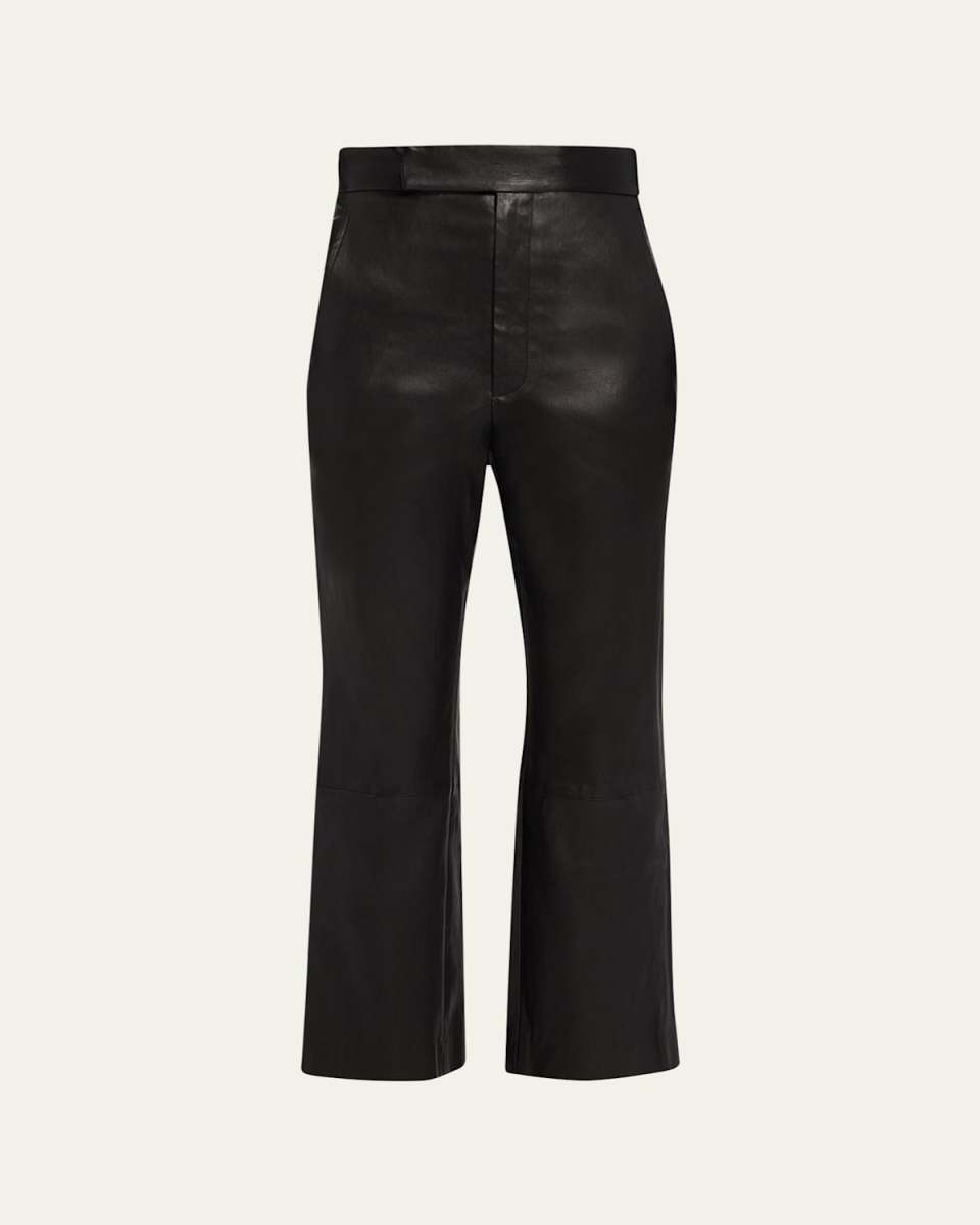 High Waist Crop Leather Pants