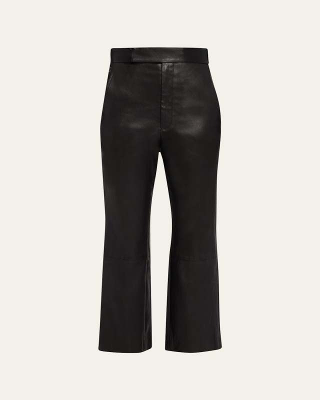 High Waist Crop Leather Pants