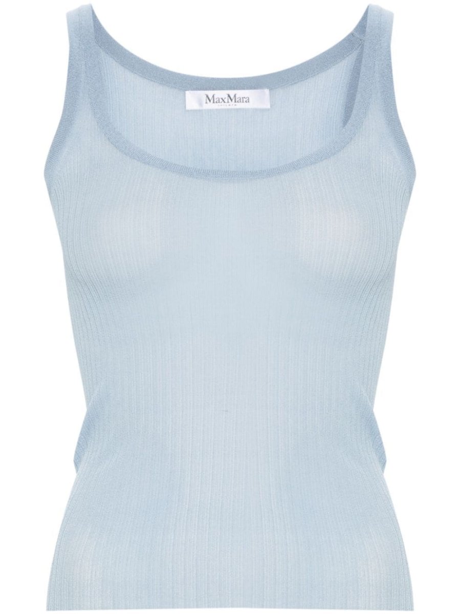 semi-sheer fine-ribbed top