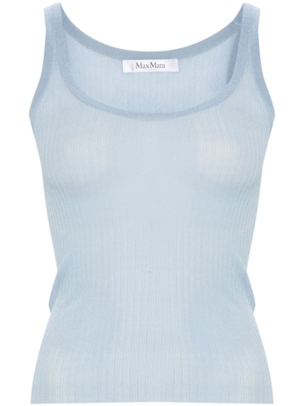 semi-sheer fine-ribbed top